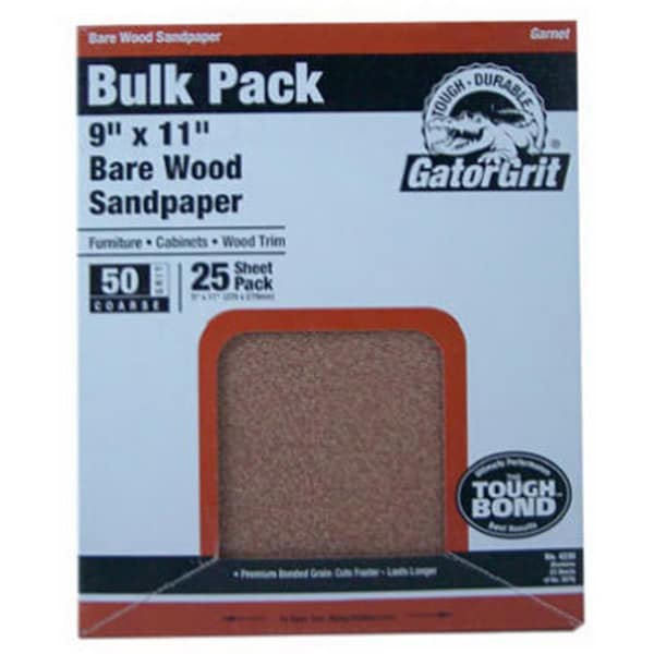 Gator Finishing 4224 9 x 11 in. 180G Garnet Sandpaper, 10PK 839244 - main